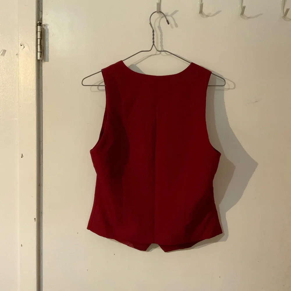 Forever 21 Red Button-Up Vest - Picture 3 of 3